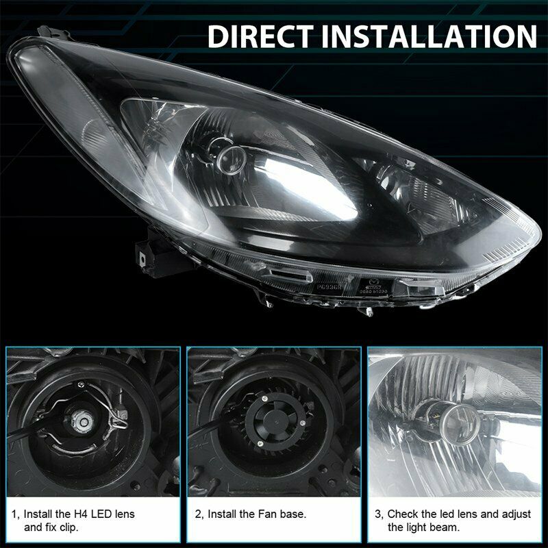 1Pair L/R H4/9003 LED Projector Lens Hi/Low Beam Headlight Bulbs 6000K 12V 110W