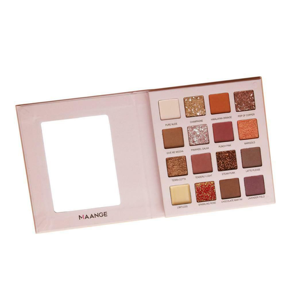 16 Colors Glitter Pearlized Eyeshadow Palette Blendable Eye Shadow Set 02