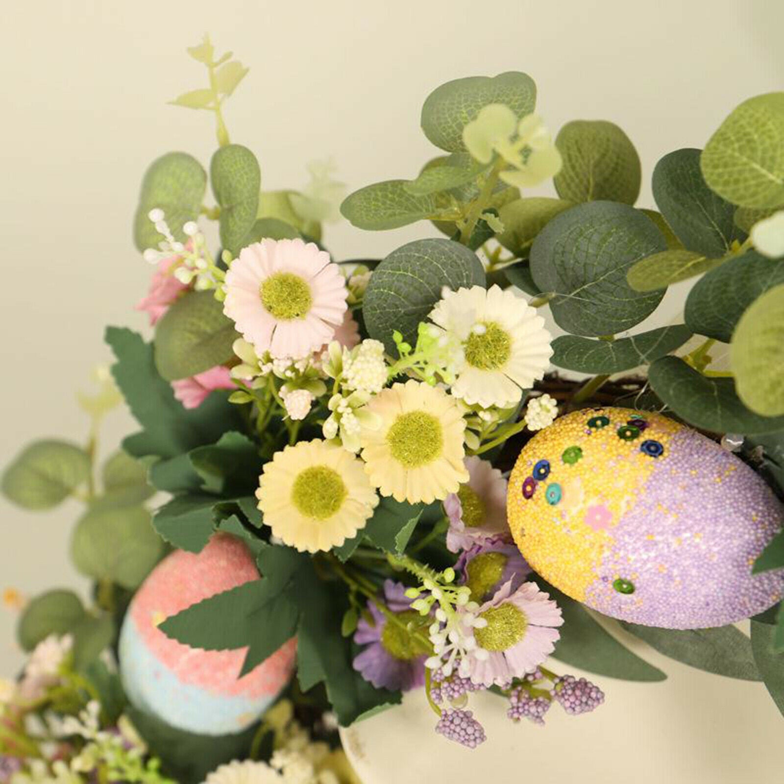 45cm Daisy Easter Door Wreath Silk Flower Front Door Wedding Party Garland