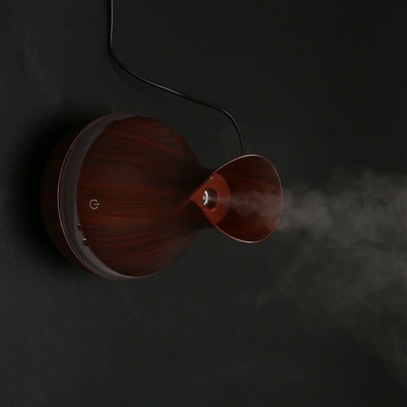 300 Ml Ultrasonic Air Humidifier Aroma Essential Oil Diffuser With Wood Grain G4