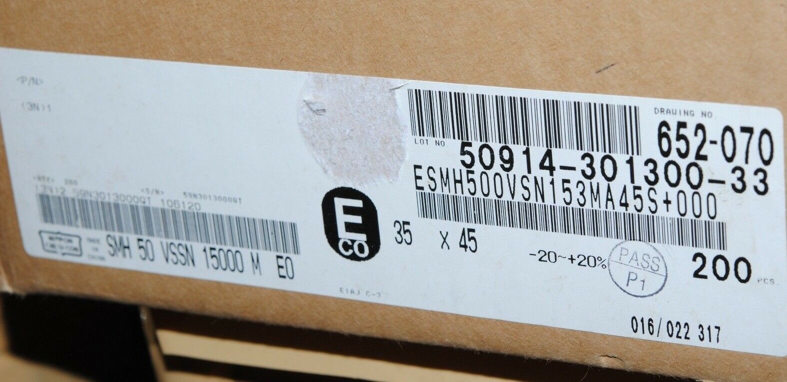 1pcs - NIPPON SMH 15000uF (15000µF) 50V Snap-In Capacitor ESMH500VSN153MA45S+000