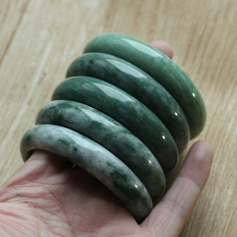 5pcs 62-60mm China Beautiful Fashion Female Natural Green JADE Bracelet Bangle