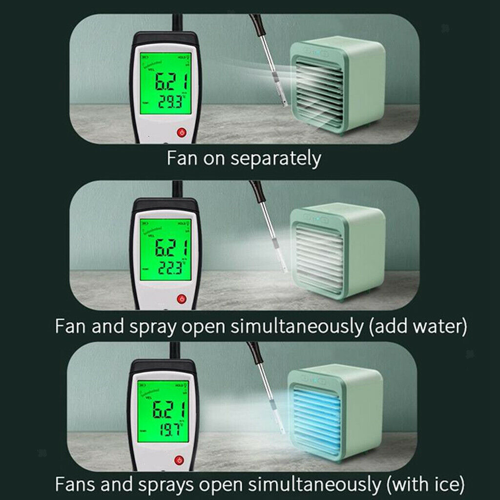Compact Portable Air Cooler Air Conditioner Tabletop Quiet USB Cool Mist