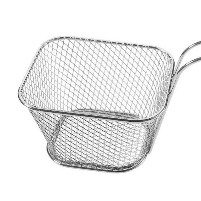 Professional Rectangular Stainless Steel French Fries Basket Small Individual