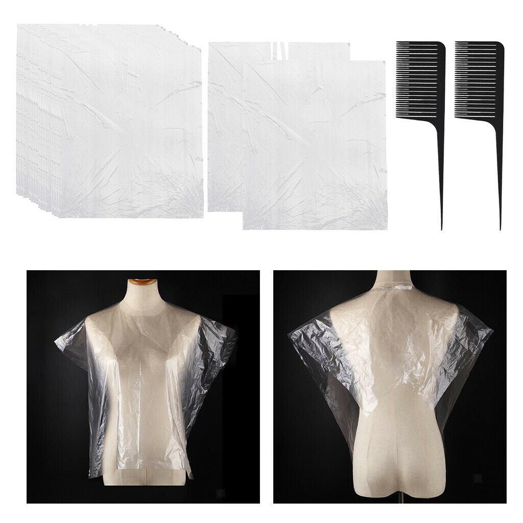 Lot 50x Disposable Hair Cutting Capes Salon Barber Apron w/ Hair Combs Gifts