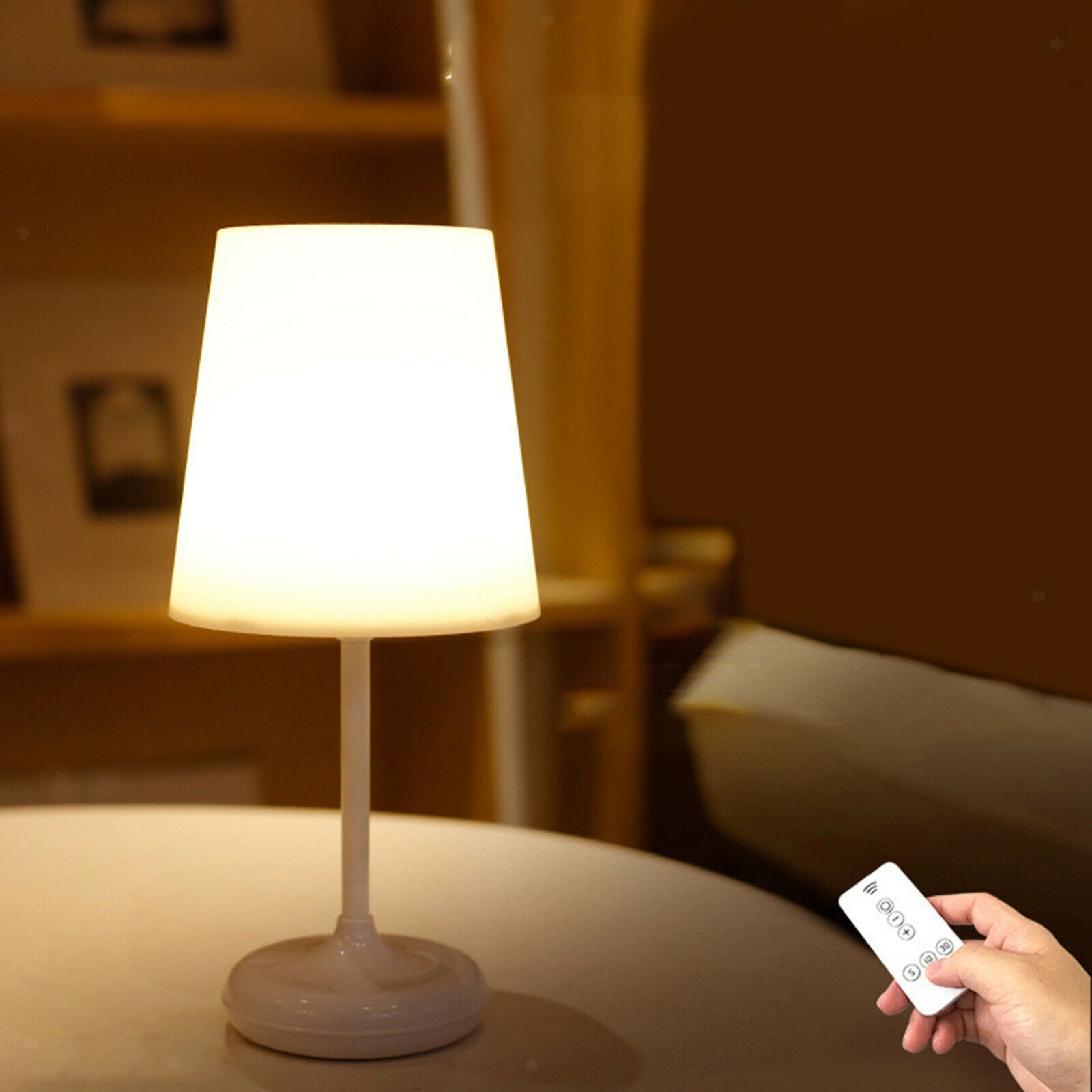 Touch Sensor Table Lamp Nightstand USB Powered Hotel Lights Photo Props