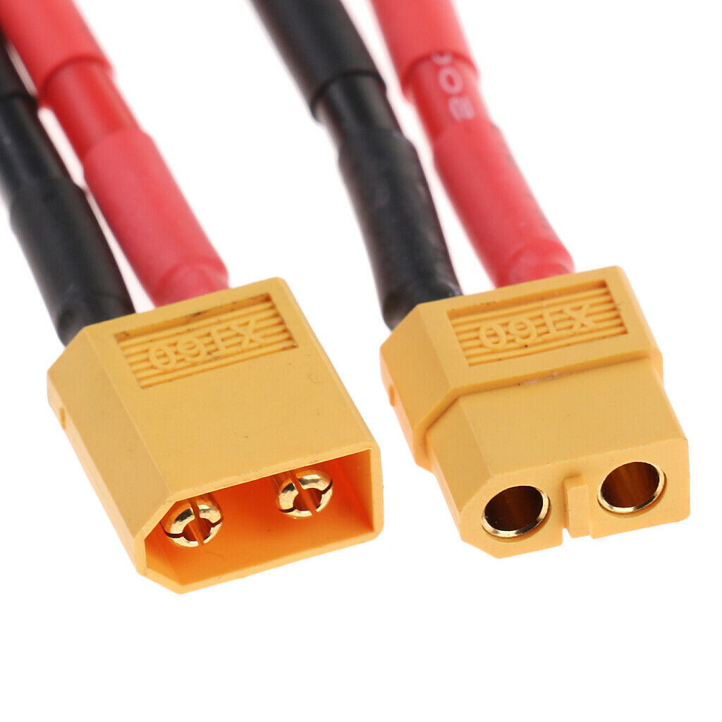 2pcs XT60 to T Connector Male/Female Adapter for RC Lipo Battery 14AWG