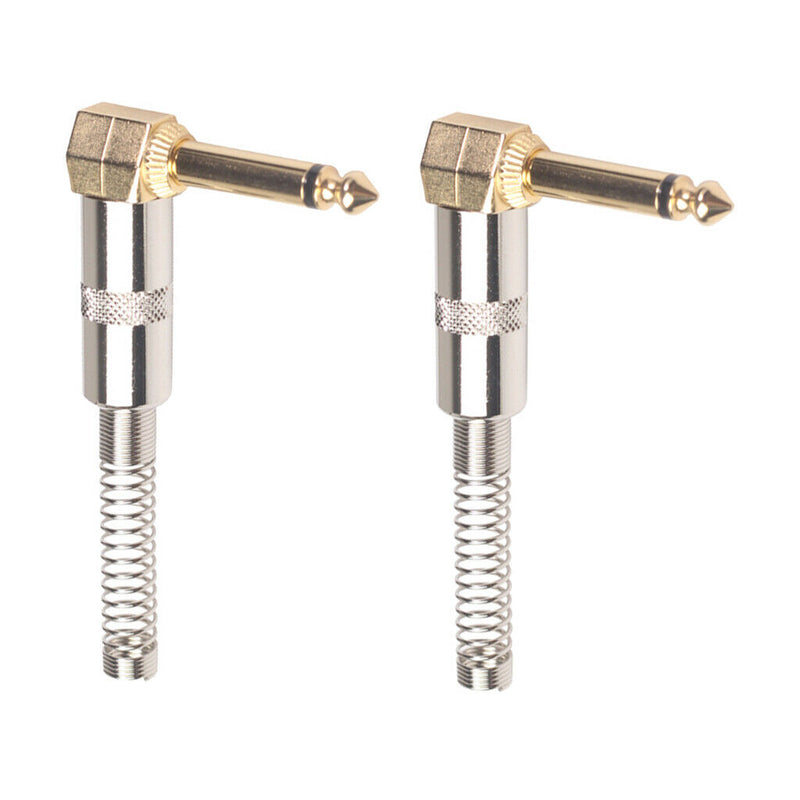 2 Packs 6.35mm DIY Golden   Plug Connector Adapter for Guitar Mic Parts