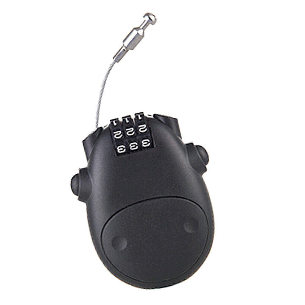 Retractable Code Combination Lock Steel Cable Wire Luggage Safety Black