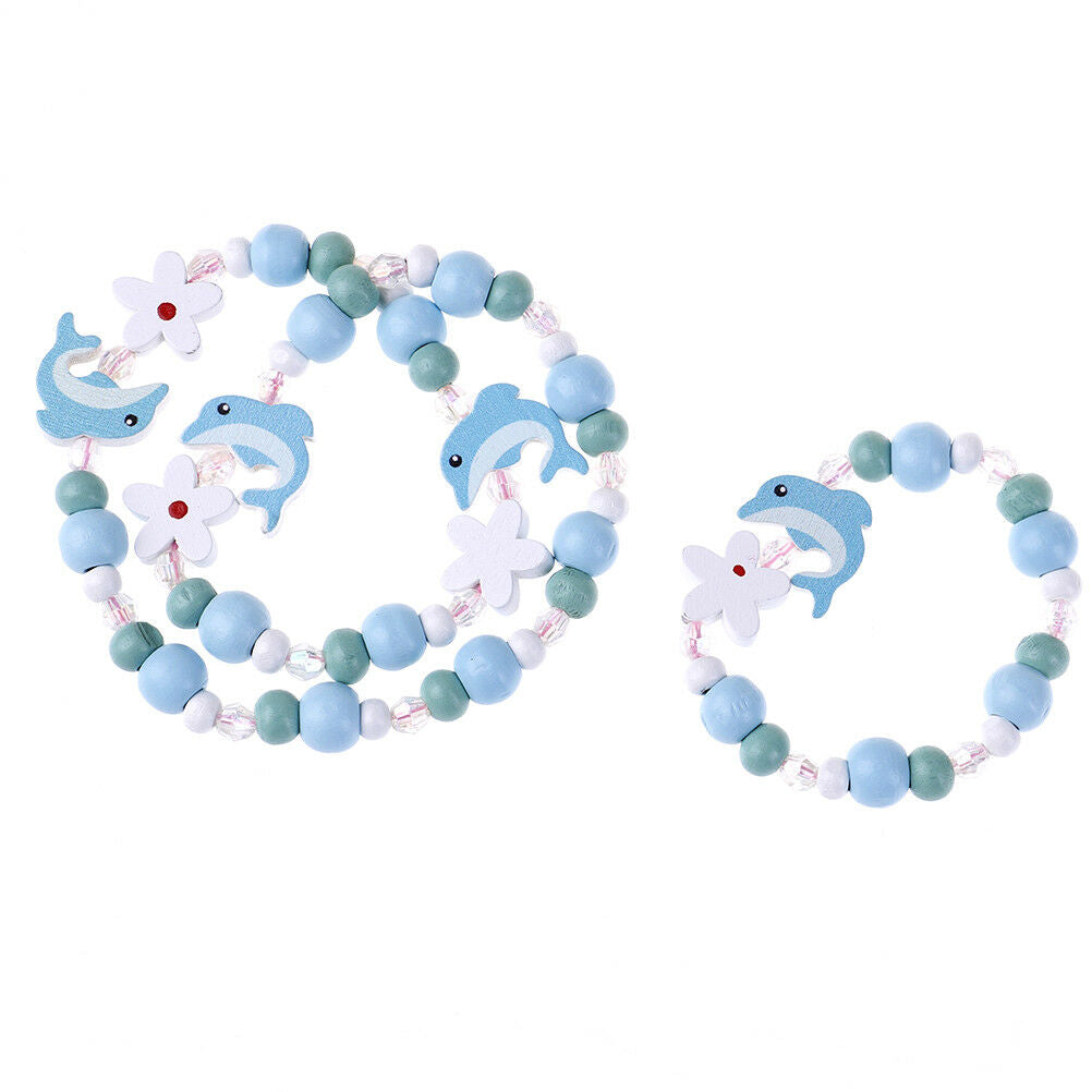 Beads necklace girls jewelry dolphin-shaped children accessories kids cart.l8