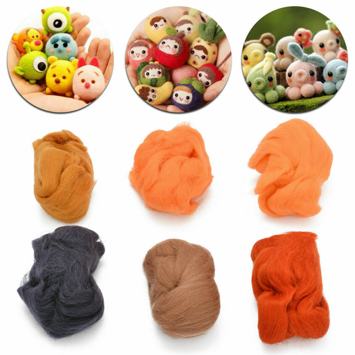 100% Merino Wool Roving Giant Yarn Extreme Arm Knitting 60 g（each color 10g）
