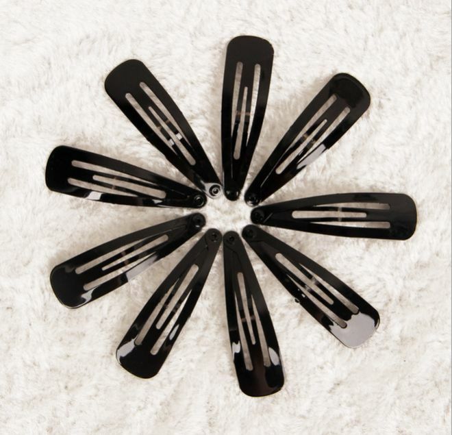 50 Women's Accessories Haarnadel Black Tone Prong Snap Hair Clips Findings 45mm