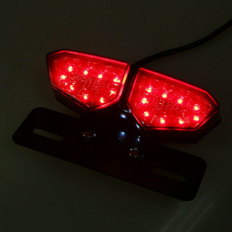 Motorcycle Rear Taillight Turn Signal Brake License Plate Holder Integrated Lamp