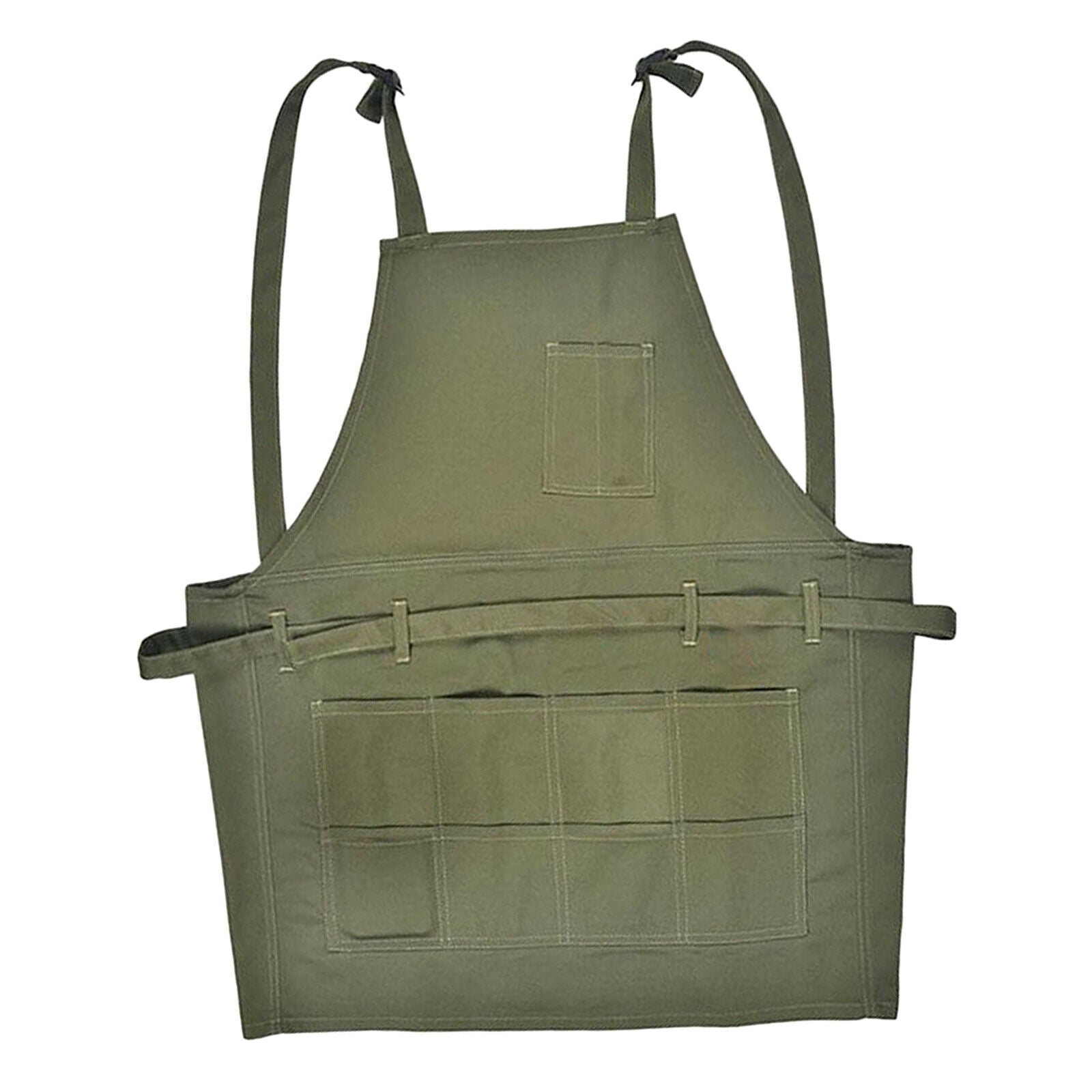 Unisex Canvas Apron for Women, Shoulder Straps and Pockets Design, Utility Shop
