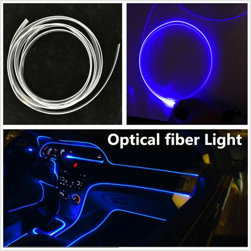 4m Optical Fiber Light Car Interior Decorative Lamp Dash Trim Moulding LED Strip