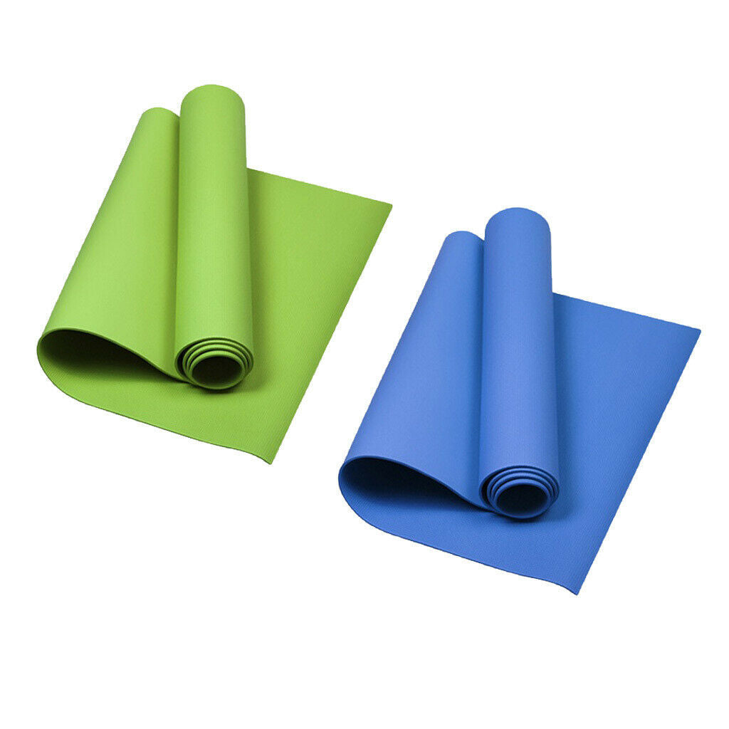 2 Pieces 4mm Yoga Mat Fitness Exercise Gym Cushion for Pilates Picnics