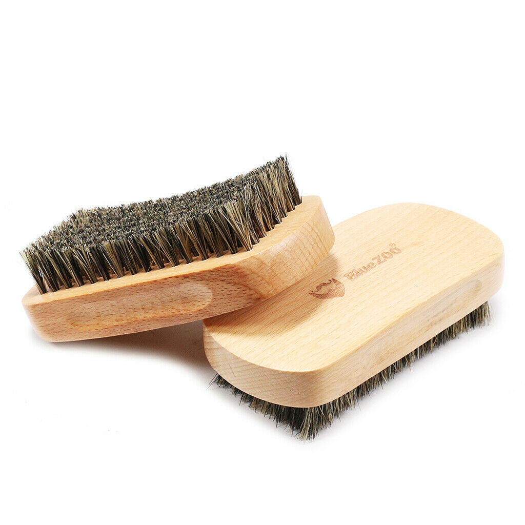 2 Pcs Wood Bristle Beard Mustache Facial Hair Grooming Shaping Brush Tool For