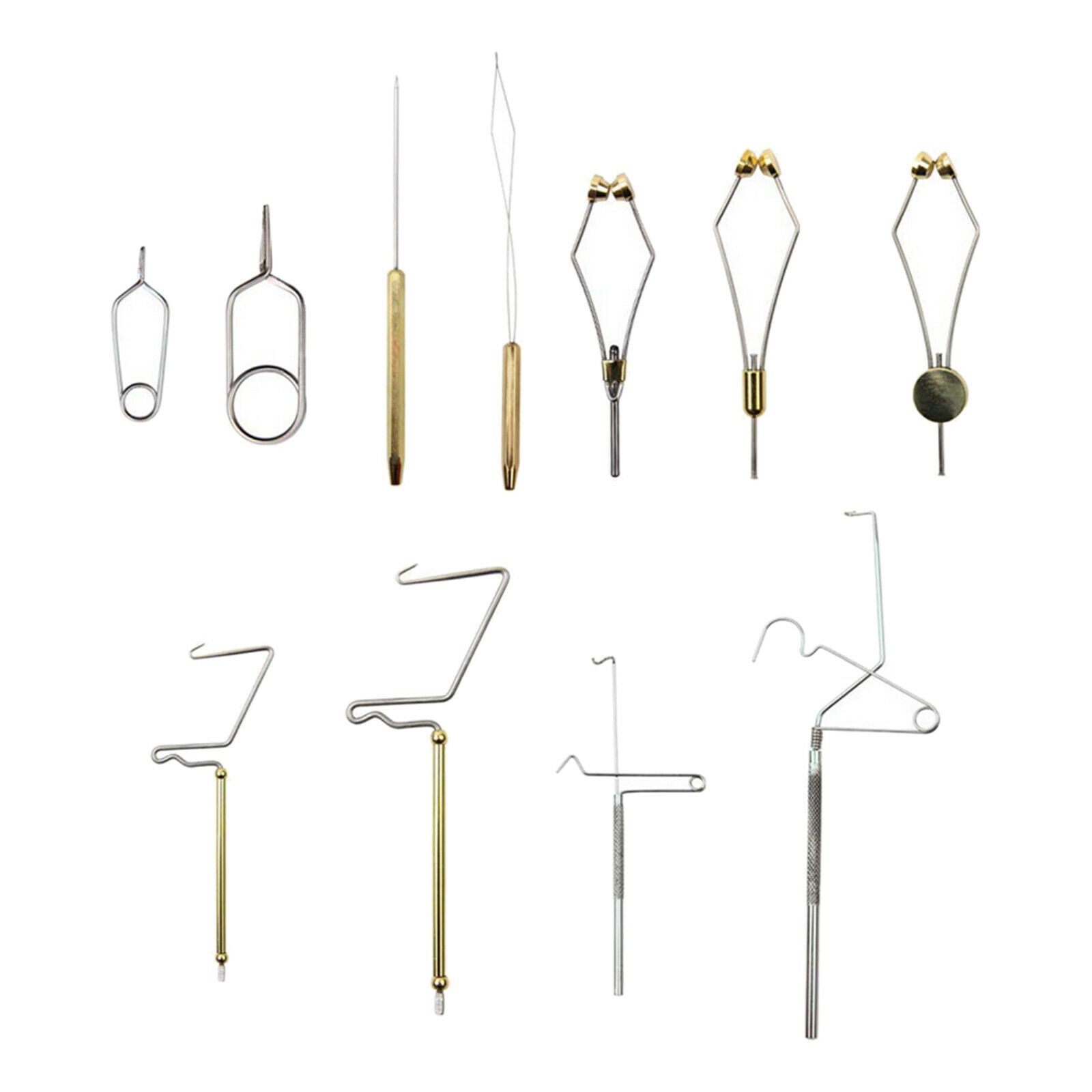 11Pcs Fly Tying Tool Kit Bobbin Finisher Hackle Plier Fly Fishing Tying Tool Set