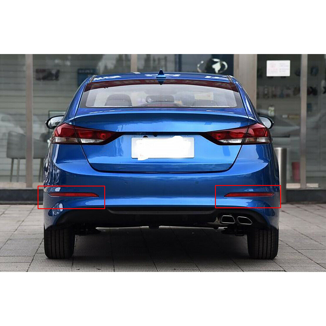 2Pcs Rear Bumper Reflector Tail Fog Brake Light Fit For Hyundai Elantra 2017-18