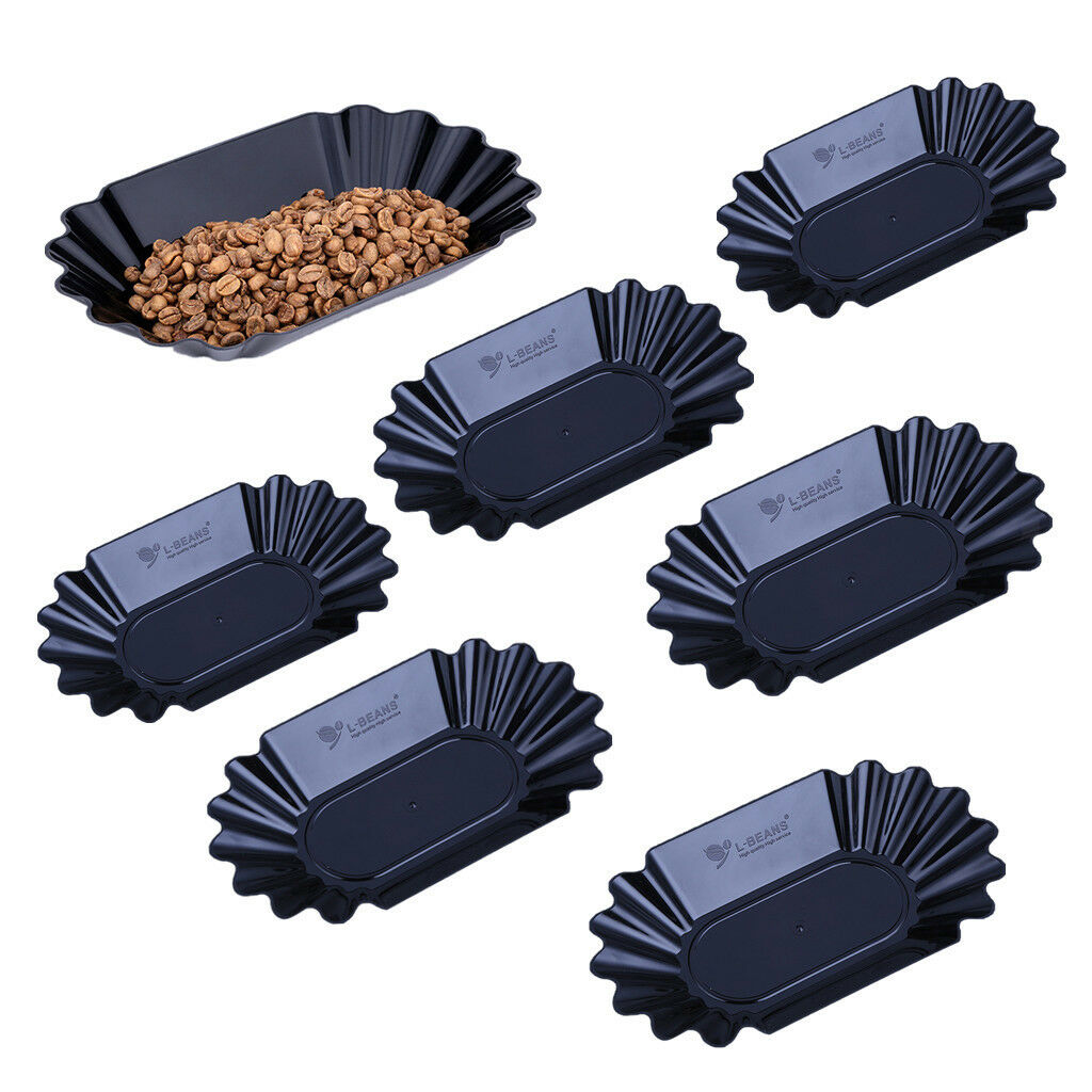 Food-grade Plate Oval Coffee Bean Tray for Coffee Beans Display Blackt x 6