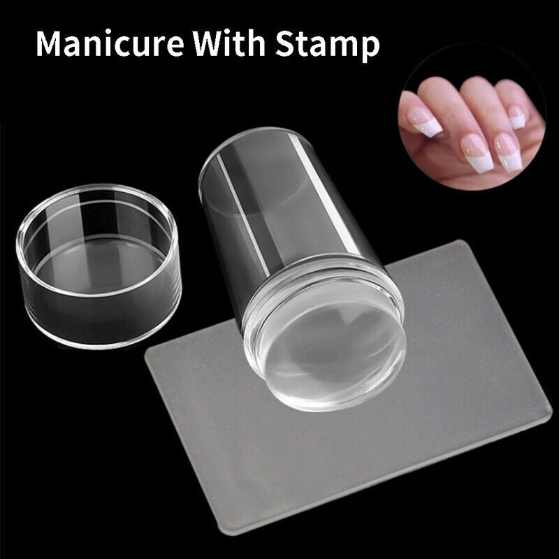 Nails Design Clear Silicone Nail Art Scraper Nails Gel Nail Polish Stamp DbH XC