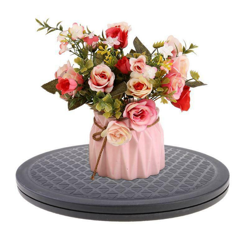 10" Round Bonsai Turntable Rotating Plate Wheel Revolving Home Kitchen Display
