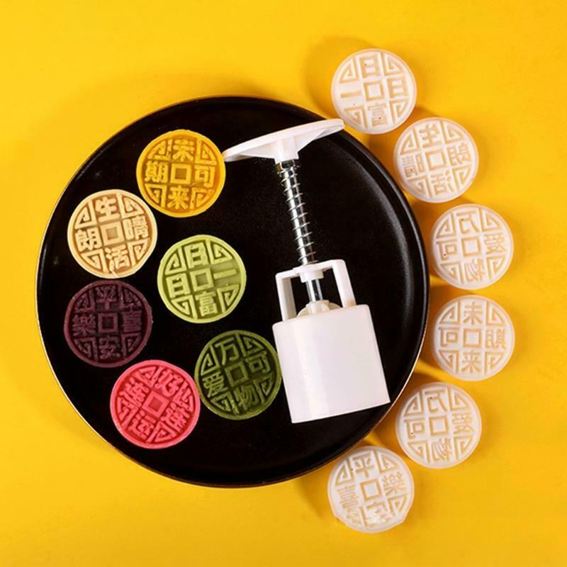 Moon Cake Mould 50g Pattern Hand-Pressure Mooncake Molds for Mid-Autumn DIY Tool