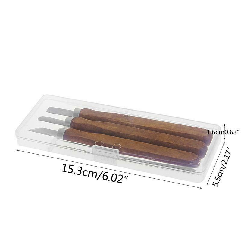 3 Pcs Wood Sculpture Tool Set Mini Chisel Steel Blades Asstorted Wooden handle