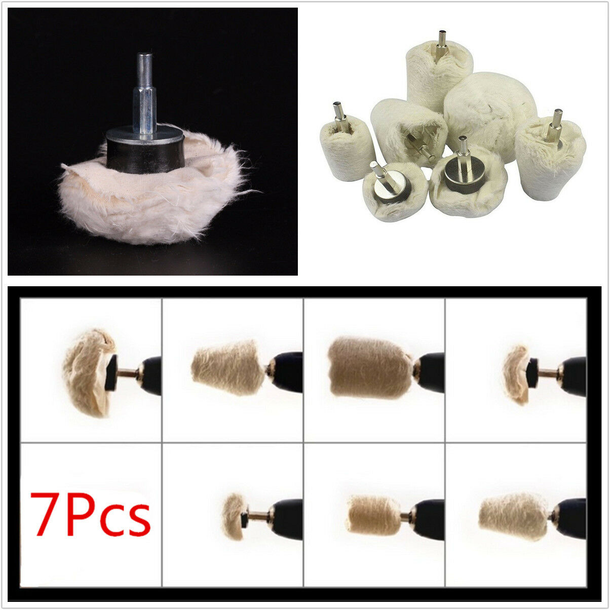 7x Metal Polishing Kit Buffing Pad Mop Wheel For Aluminum Stainless Steel Chrome