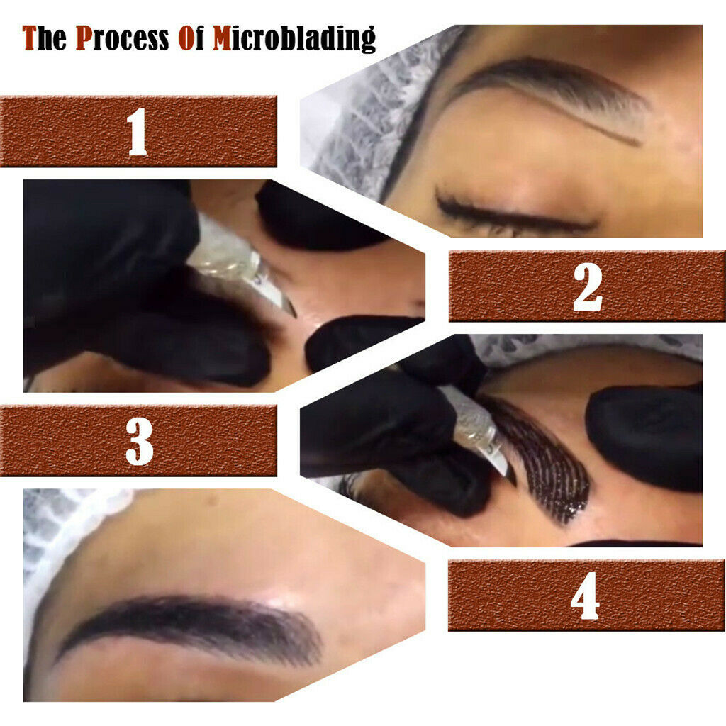 Microblading Permanent Makeup Eyebrow Tattoo Needles Pen Relieving Paster#4