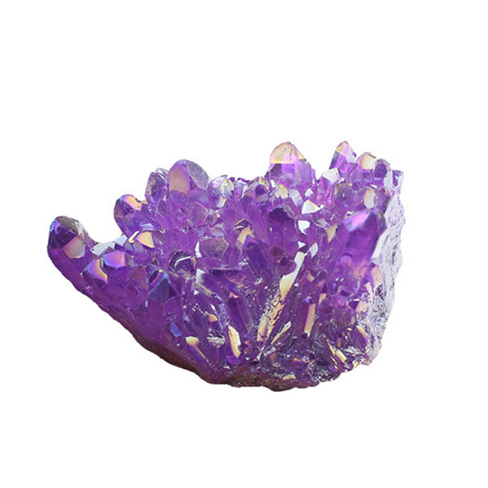 Natural Purple Titanium Fluorite Crystal Quartz Rock Crystal Healing Stone