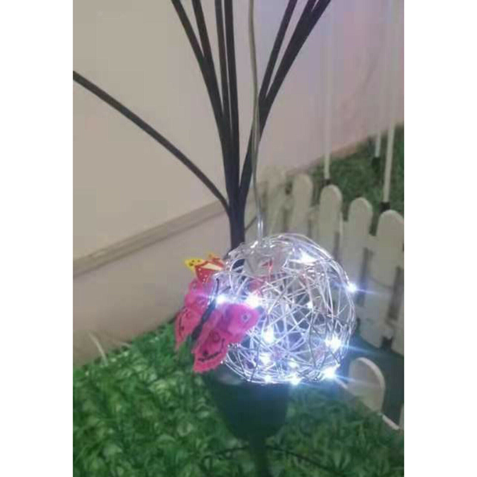 Garden Hanging Solar Lights with Hook Ball Lantern Patio Party Hang Lamp