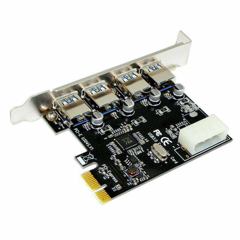 PCI-E to USB 3.0 4-Port PCI Express Expansion Card Adapter Hub VIA 5Gbps Speed 1