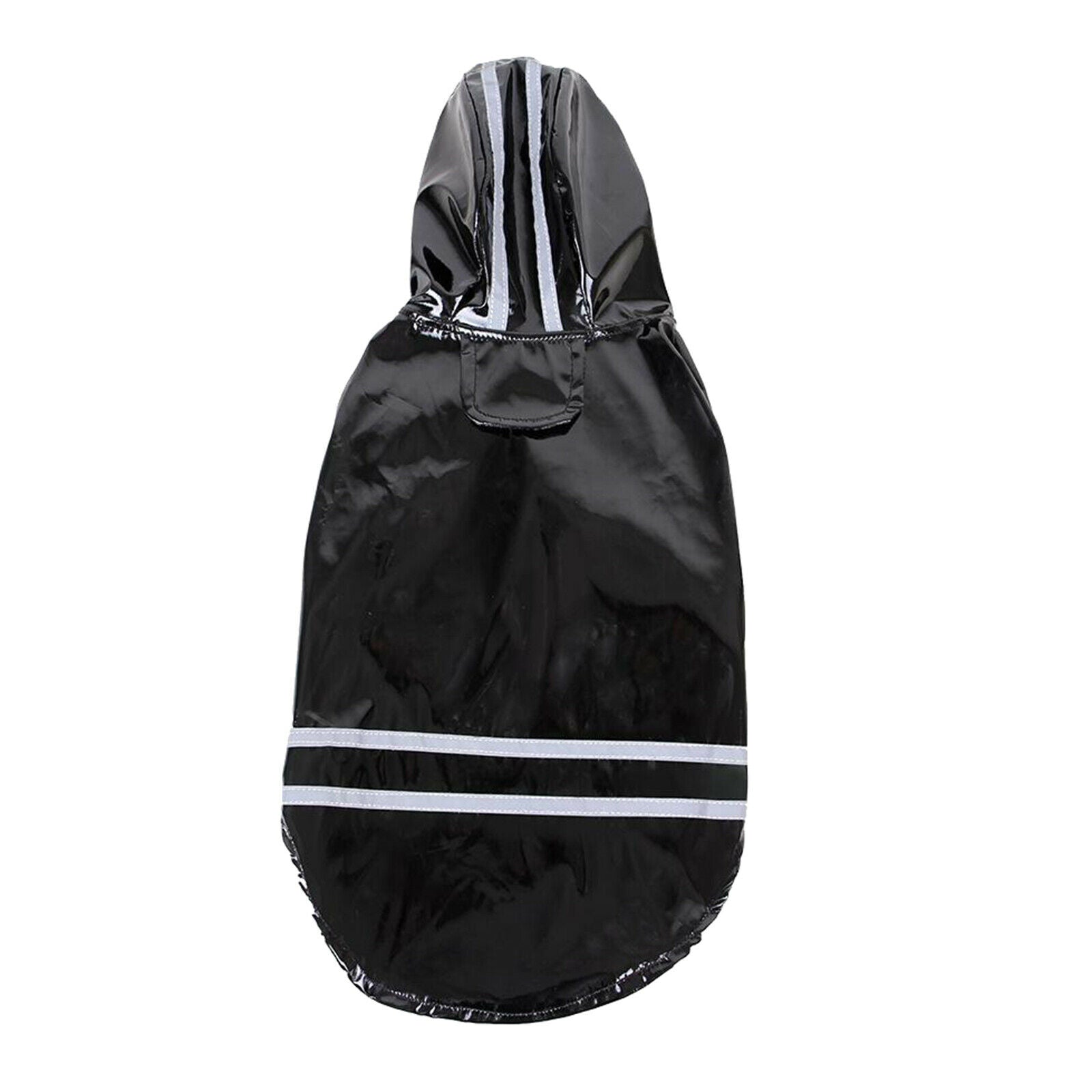 Dog Raincoat with Hood Doggie Reflective Jacket Waterproof S- XL black M