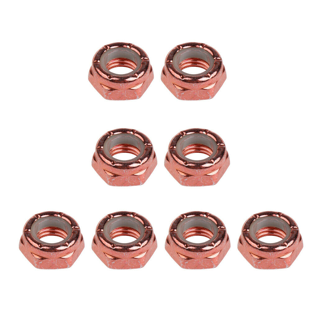 8pcs Skateboard Replacement Truck Axle Screw Nuts Longboard Parts Chocolate