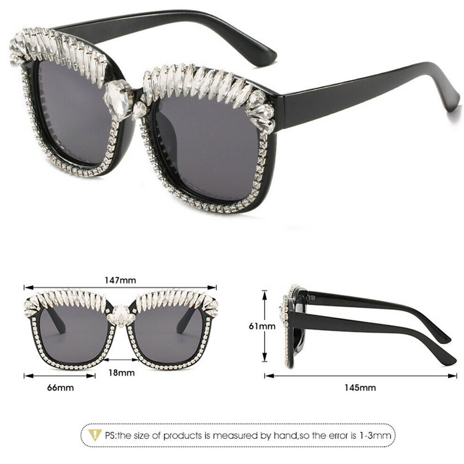 Luxury Oversized Crystal Diamond Sunglasses Women Fashion Party Glasses Eyewear