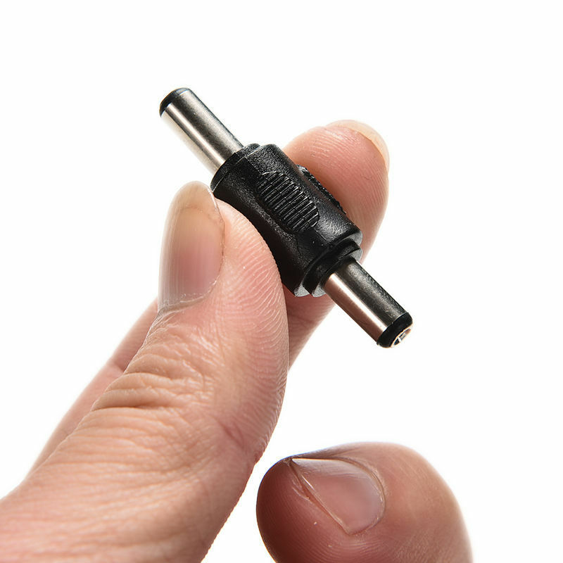 Both 5.5mm x 2.1mm Male CCTV DC Power Plug to Male Plug Adapter Connect.l8
