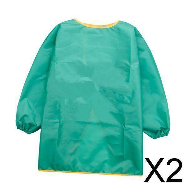 2X Apron Smock Children Apron Eco-friendly Green M for 105-130cm Children
