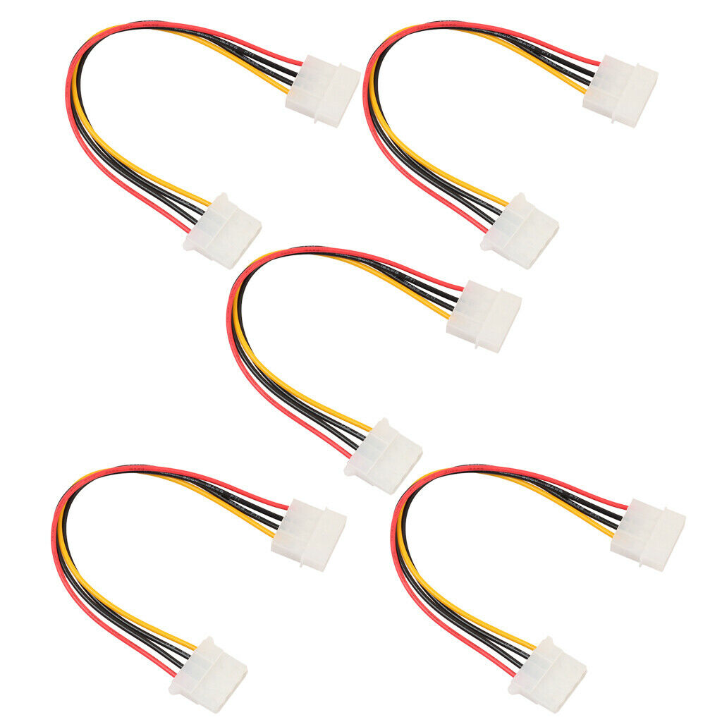 5 Pieces IDE 4Pin Male to Female Internal PC Power Supply Extension Cable