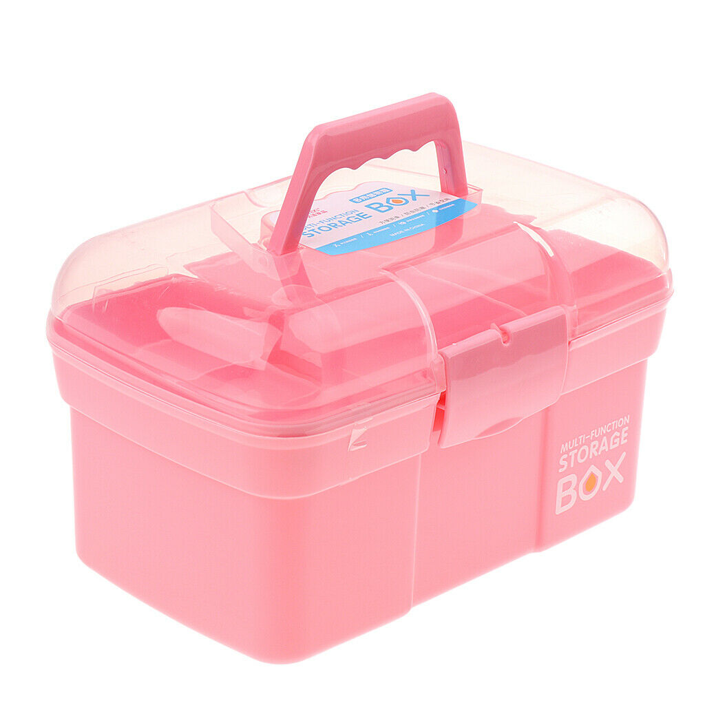 Pet Storage Container Box with Sealed Lid for Dog Food, Treats Pink 2 Layer