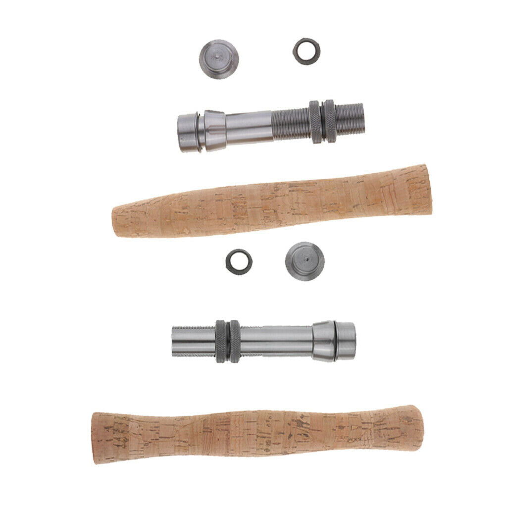 2Pc Composite Cork   Fishing Rod Handle Grip & Reel Seat for Rod Building