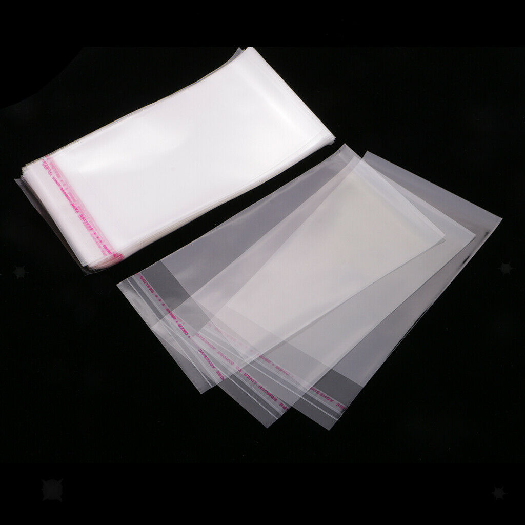 Self Sealing Peel & Seal OPP Clear Plastic Cellophane Cello Bags 100x 8x12cm