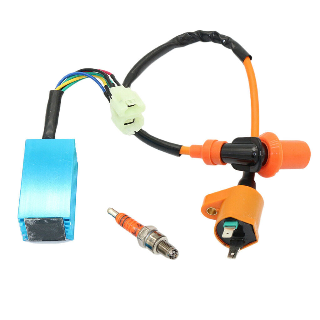 Racing Ignition Coil + CDI Box + Spark Plug for Chinese 50 125 150cc GY6 ATV