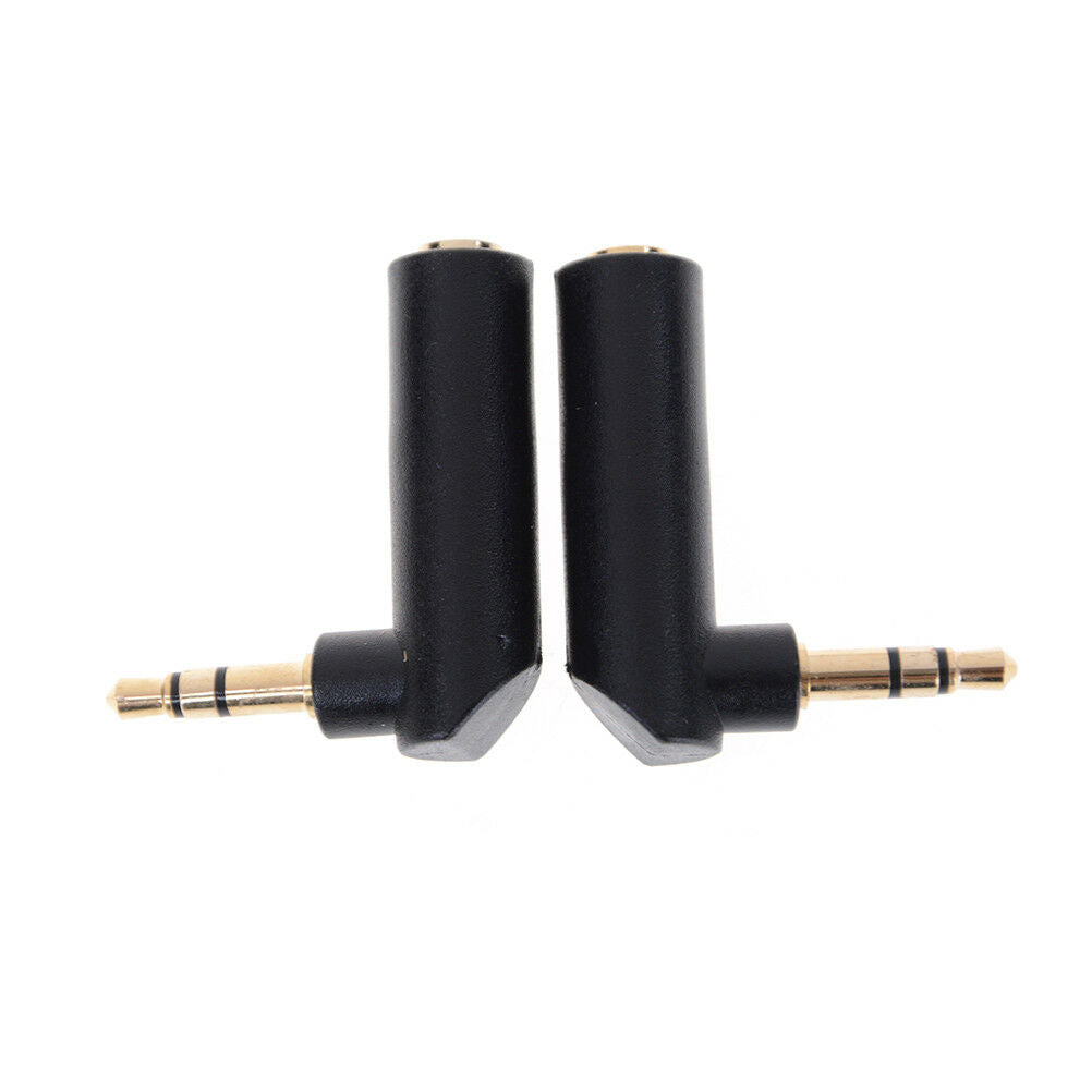 2pcs L Shape 3.5mm Right Angle Female to 3.5mm Male Plug Adapter Connector.l8
