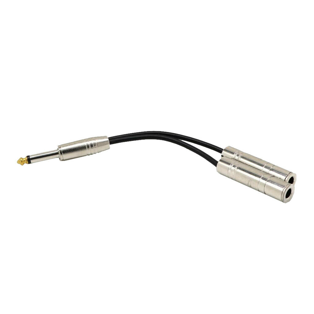 6.35mm Mono Plug / Male to Dual 1/4'' 6.35mm Jack /Female Splitter Adapter