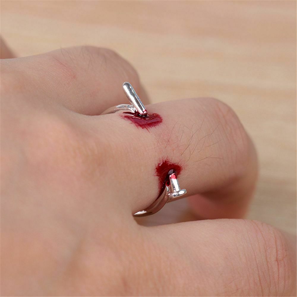 Halloween Party Punk Style Adjustable Copper Rings Open Rings Nail Rings Alloy