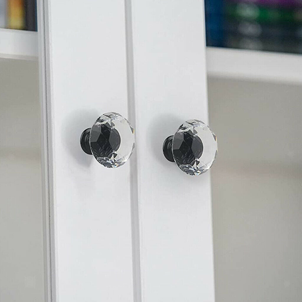 10x Elegant Crystal Drawer Knobs 25mm Cabinet Door Handles Pulls Decoration