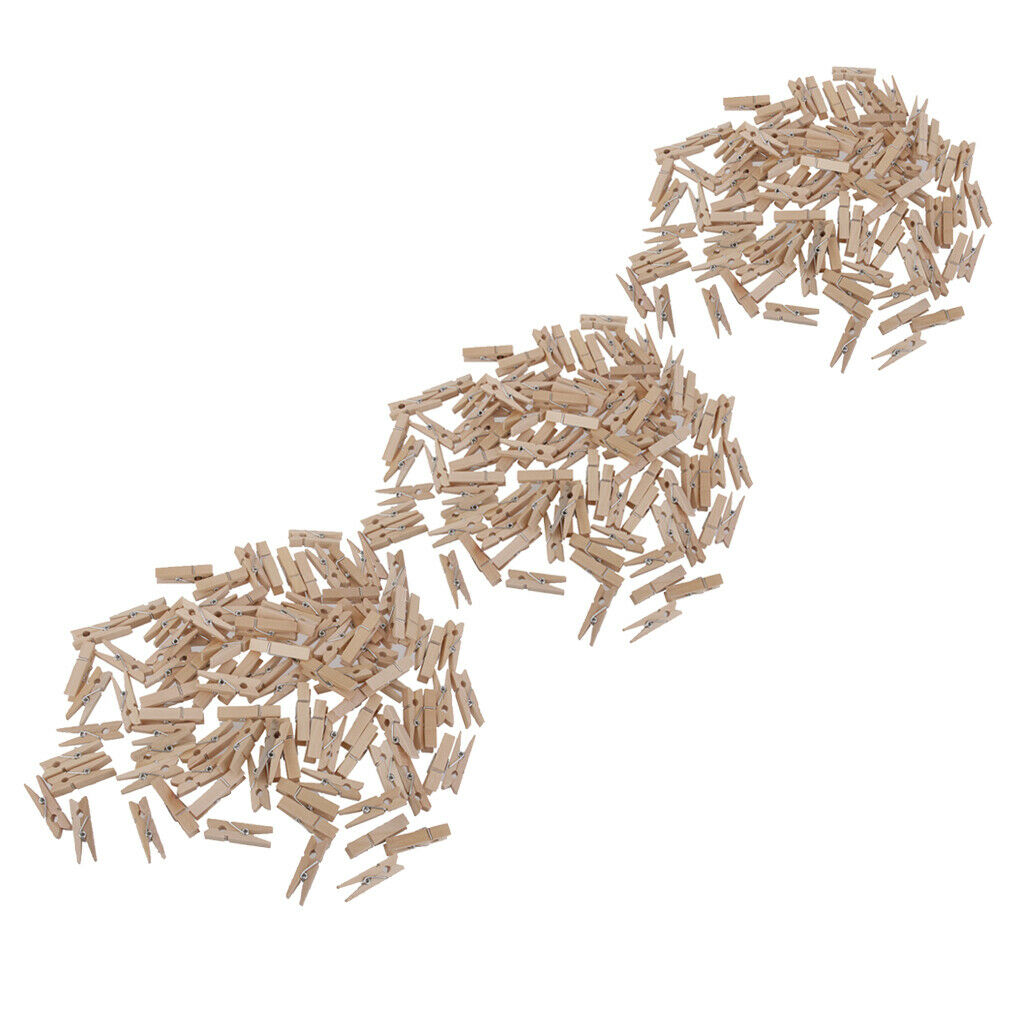 300pcs Mini Wooden Pins Pegs Wood  Paper Clothespins Crafting Cardmaking