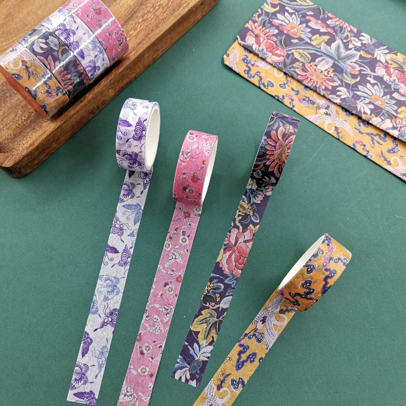 4 Rolls Retro Floral Washi Paper Tape Hand Account DIY Diary Note Stickers Craft