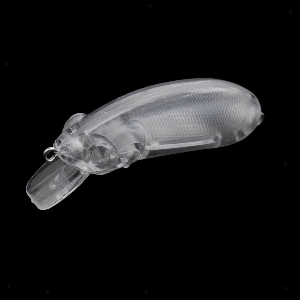 5pc Clear Unpainted Fishing Lures Hard Blank DIY Fishing Body Set 6cm 8.8g